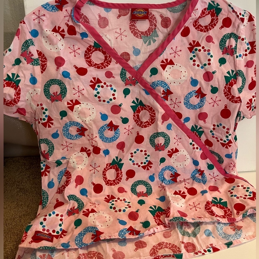 Dickies Christmas scrub top